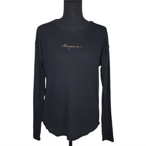 Pink Victoria Secret Thermal T-Shirt Long Sleeve Black Sz S New.